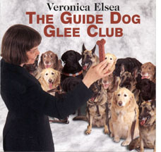 Here is the Cover of Guide Dog Glee Club, 
which shows Veronica conducting a 14 member chorus of guide dogs, 
using a large dog biscuit. The title says Veronica Elsea, The Guide Dog Glee Club.